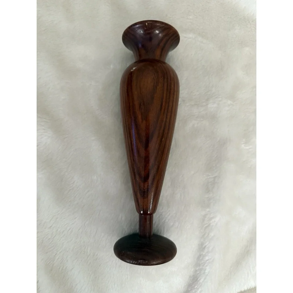 Vintage MCM Wooden Vase 10